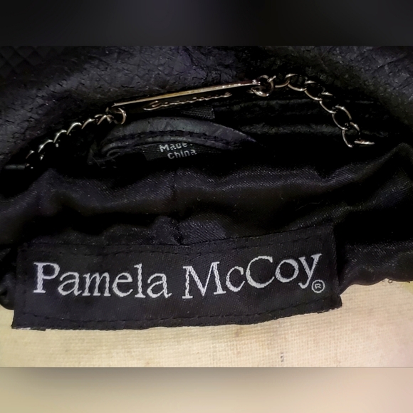 Pamela McCoy Textured Black Genuine Leather Blazer, Size Large - Picture 14 of 16
